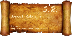 Somosi Rabán névjegykártya